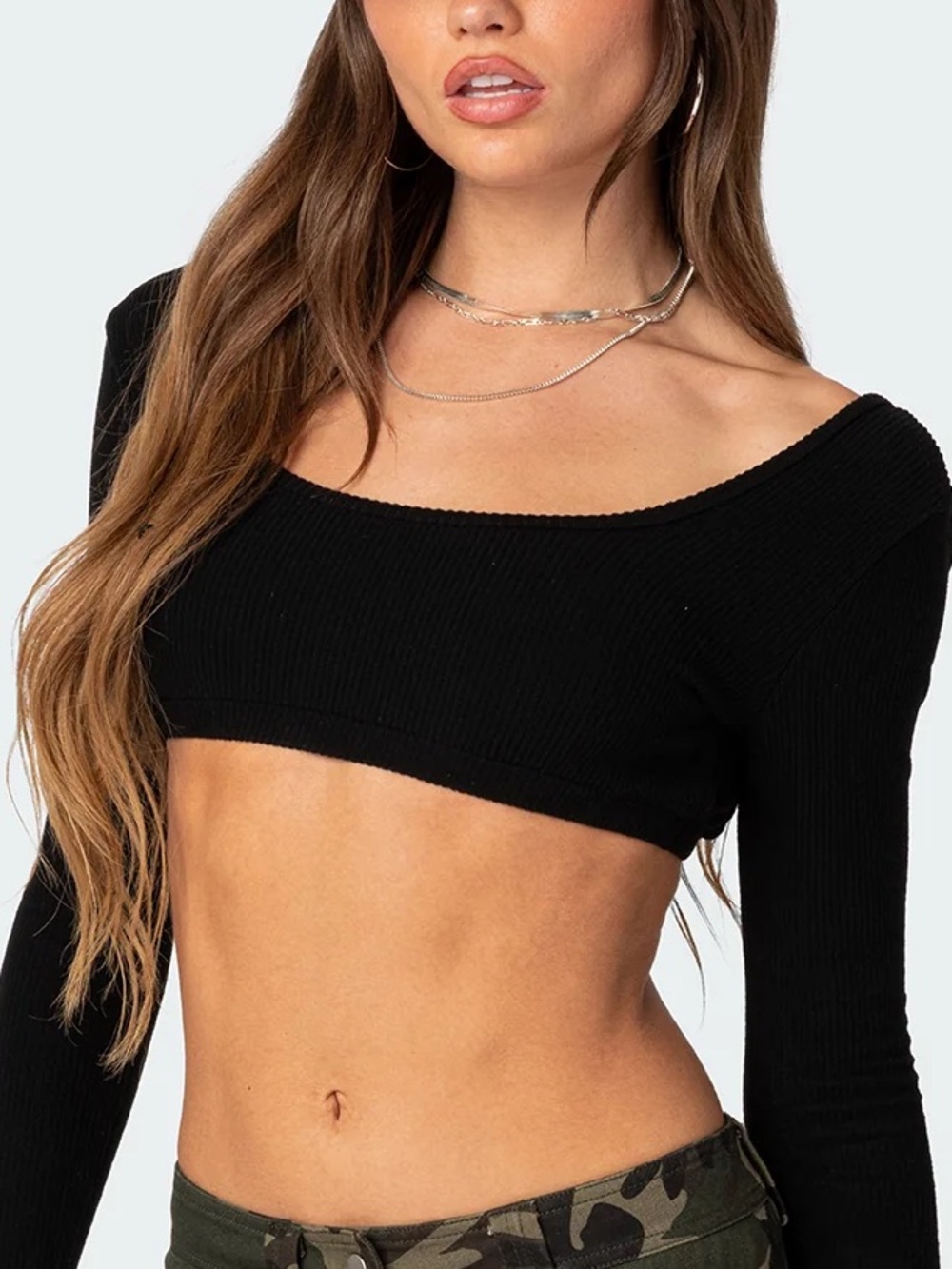 Sydney Ribbed Open Back Crop Top